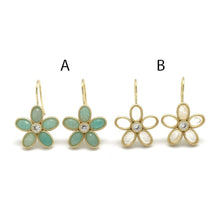 Load image into Gallery viewer, Stone Flower Dangle Earrings- E4-338
