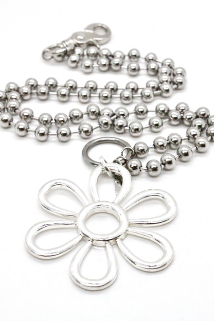 Summer Daisy Pendant Convertible Silver Chain Necklace