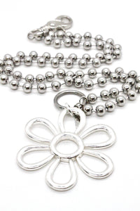 Summer Daisy Pendant Convertible Silver Chain Necklace