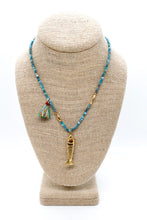 Load image into Gallery viewer, Apatite and Tassel Gold Fish Necklace - N2-2622
