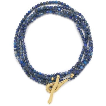 Luxury Faceted Lapis Lazuli Stone Long Necklace - N2-2628