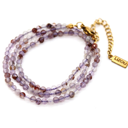 Short Amethyst Phantom Stone Necklace - N9-200AQ
