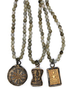 Load image into Gallery viewer, Labradorite Stretch Necklace with Small Buddha -Buddha Collection-
