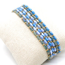 Load image into Gallery viewer, Glass and Gold Stackable Faceted Bracelet -French Flair Collection-
