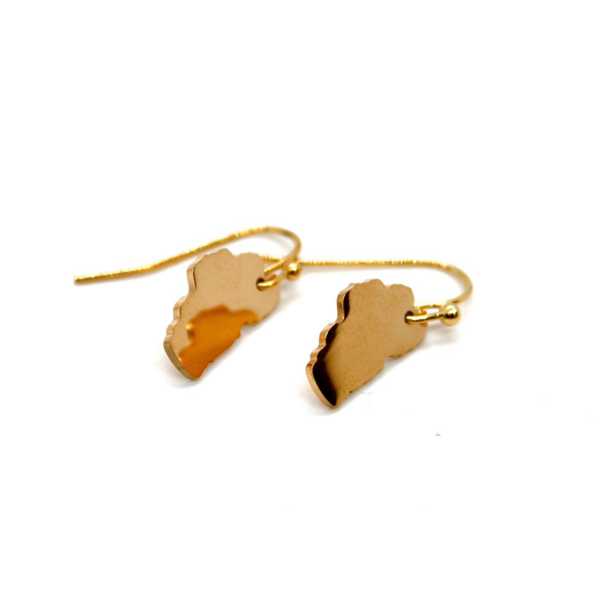 Lake Tahoe Gold Plate Large Charm Earrings - E9-200 GLLT