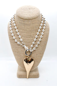 Extra Large Gold Heart Necklace to Wear Short or Long -The Classics Collection-N2-2178g