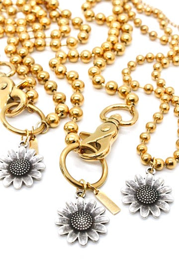 Sunflower Style Pendant Convertible Gold Chain Necklace