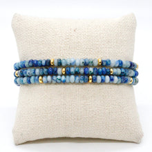 Load image into Gallery viewer, Blue Line Jasper + Gold Bracelet Bundle
