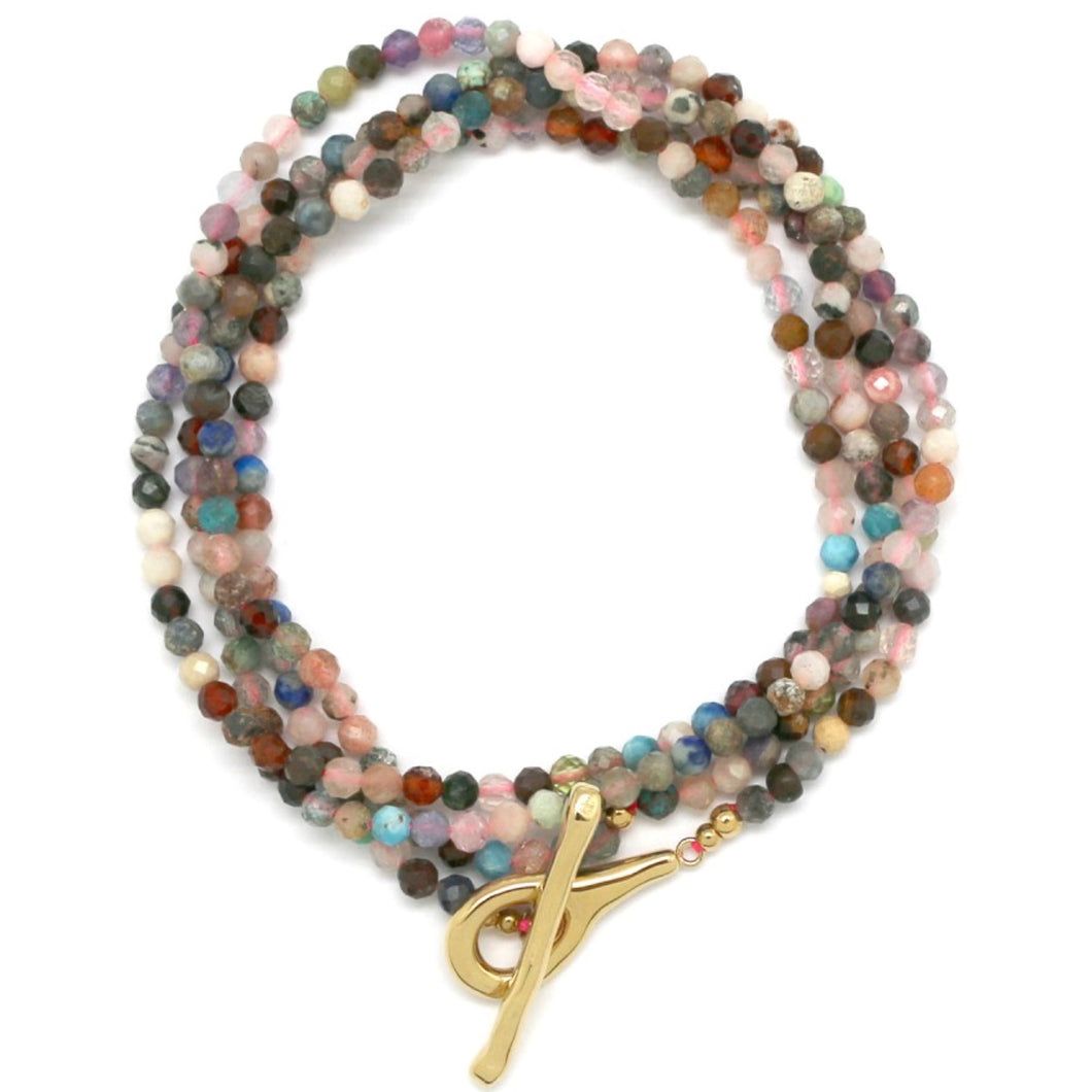 Luxury Faceted Tourmaline Stone Long Necklace - N2-2637