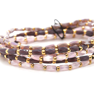 Glass and Gold Stackable Faceted Bracelet -French Flair Collection-