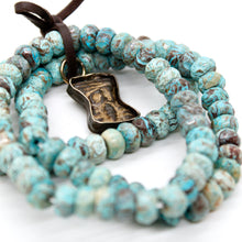 Load image into Gallery viewer, Faceted Ocean Jasper Buddha Charm Bracelet -Buddha Collection-
