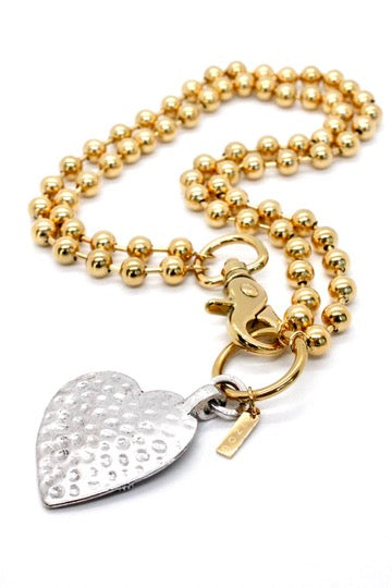Steam Punk Silver Heart to Wear Short or Long -N2-1009GD