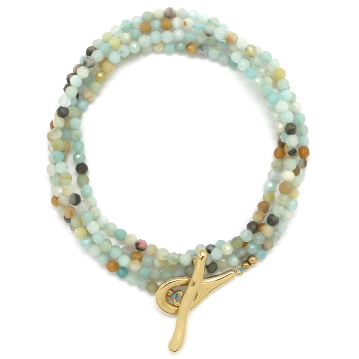 Luxury Faceted Amazonite Stone Long Necklace - N2-2634