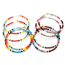 Load image into Gallery viewer, Beaded Hoop Earrings -Seeds Collection-
