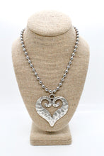 Load image into Gallery viewer, Open Heart Convertible Silver Chain Necklace
