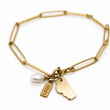 Load image into Gallery viewer, Luxury Gold Tahoe and Freshwater Pearl Chain Bracelet - BT-004
