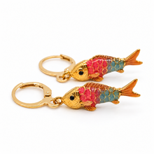 Load image into Gallery viewer, Colorful Enamel Fish Dangle Earrings  - E4-477A
