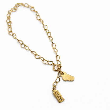 I Love Lake Tahoe Mini Heart Chain Bracelet - BT-006