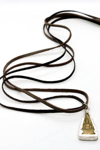 Reversible Buddha Charm on Leather -Buddha Collection-