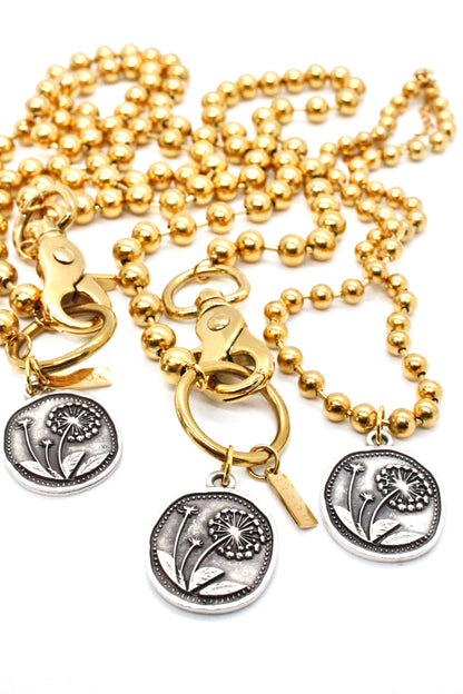 Dandelion Pendant Convertible Gold Chain Necklace