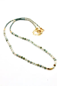 Semi Precious Stone Mix Delicate Necklace -Mini Collection- N3-131