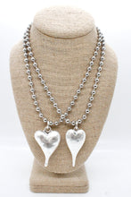 Load image into Gallery viewer, Single Silver Ball Chain Necklace with Silver Puffy Heart Charm -The Classics Collection-
