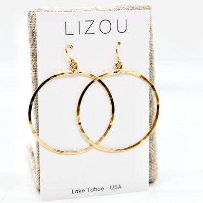 Simple Large Gold Hoop Earrings - E1-004