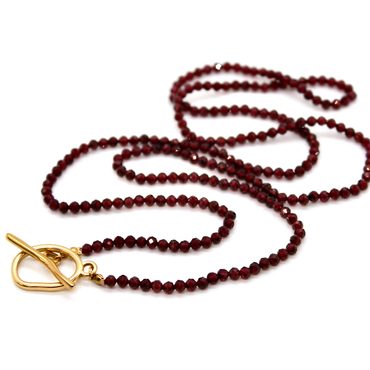 Luxury Faceted Long Garnet Necklace or Bracelet - N9-301