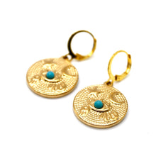 Load image into Gallery viewer, Evil Eye Turquoise Earrings - E9-110
