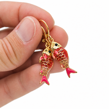 Load image into Gallery viewer, Colorful Enamel Fish Dangle Earrings  - E4-477G
