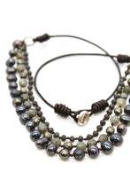 Load image into Gallery viewer, Semi Precious Stone Multi Strand Short Necklace - N4-009

