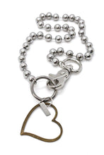 Load image into Gallery viewer, Open Heart Charm Necklace Single Silver Chain Claw Clasp
