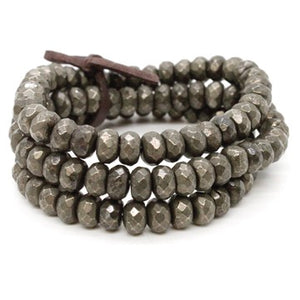 Faceted Pyrite Three Strand Bracelet -BL-PY