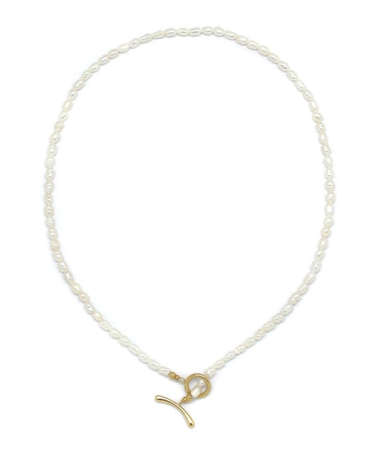 Simple Short Freshwater Pearl Necklace -  N2-2666