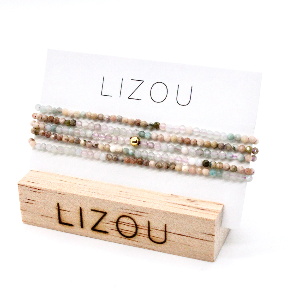 Delicate Faceted Mini Semi Precious Stone Mix Beaded Necklace - N9-011