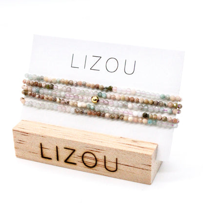 Delicate Faceted Mini Semi Precious Stone Mix Beaded Necklace - N9-011