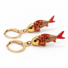Load image into Gallery viewer, Colorful Enamel Fish Dangle Earrings  - E4-477G
