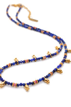 Load image into Gallery viewer, Short Mini Charm Lapis Necklace - N2-2611L
