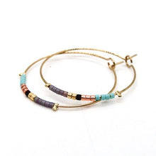 Load image into Gallery viewer, Miyuki Bead Mix Hoop Earrings - E8-038I

