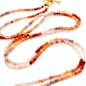 Delicate Faceted Mini Semi Precious Stone Mix Beaded Necklace - N9-012