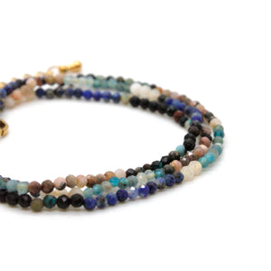 Delicate and Dainty Faceted Stone Short Necklace -B-