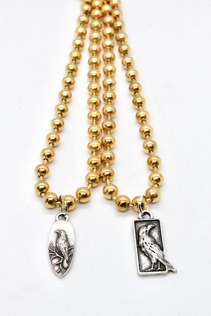 Mini Bird Charm Gold Chain Necklace