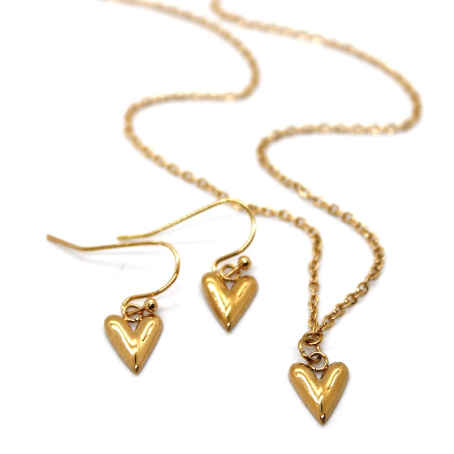 Mini Gold Heart Earrings - E9-107