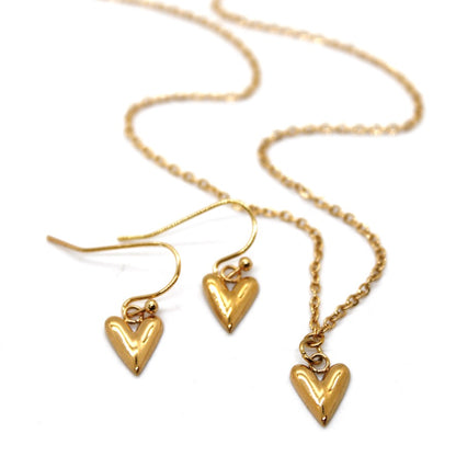 Mini Gold Heart Earrings - E9-107