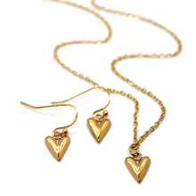 Load image into Gallery viewer, Mini Gold Heart Earrings - E9-107
