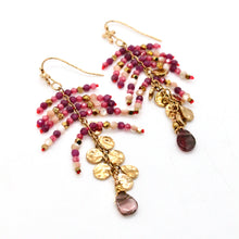 Load image into Gallery viewer, Semi Precious Stone and Mother of Pearl Dangle Earrings - E4-322
