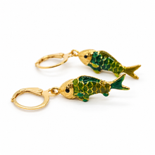 Load image into Gallery viewer, Colorful Enamel Fish Dangle Earrings  - E4-477E
