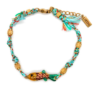 Colorful Enamel Fish Rainbow Bracelet - B4-016
