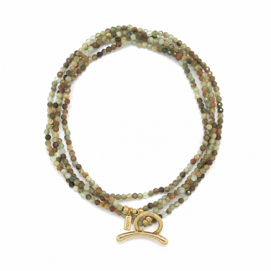 Serpentine Toggle Clasp Wrap Bracelet or Necklace - N2-2785I