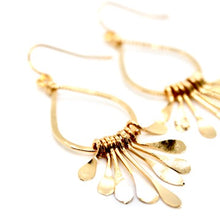 Load image into Gallery viewer, Gold Drop Fan Earrings - E1-001
